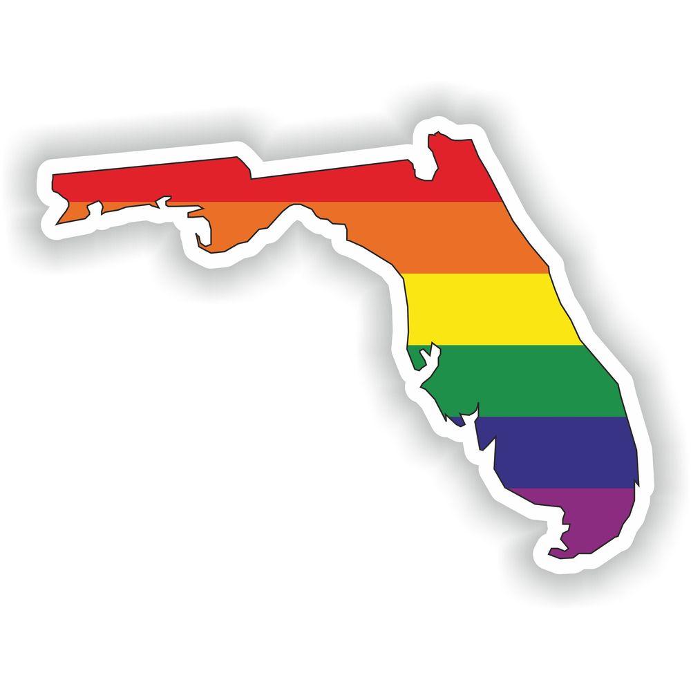 Florida Gay Rainbow Map Flag