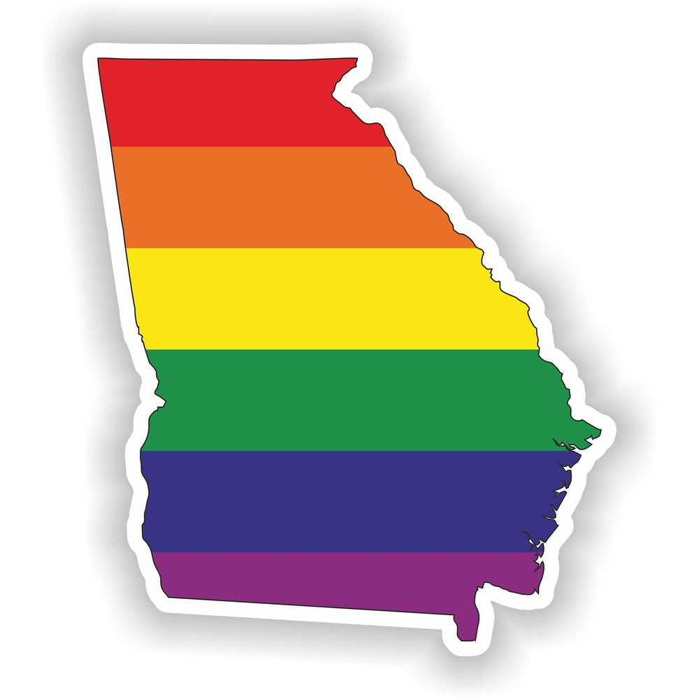 Georgia USA Gay Rainbow Map Flag