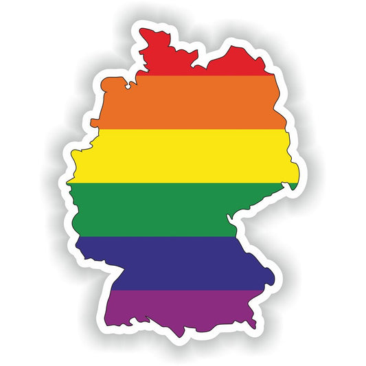Germany Gay Rainbow Map Flag