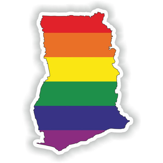 Ghana Gay Rainbow Map Flag