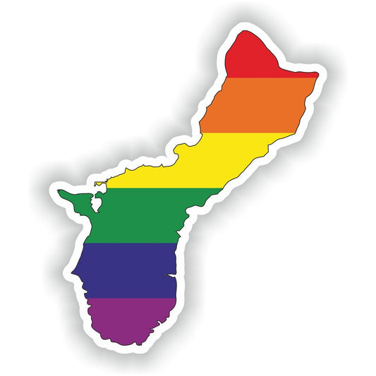 Guam Gay Rainbow Map Flag