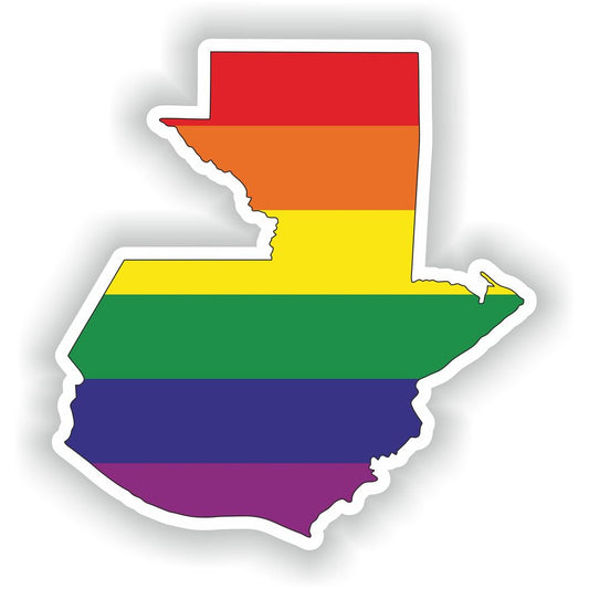 Guatemala Gay Rainbow Map Flag