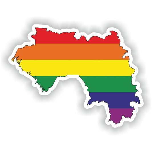Guinea Gay Rainbow Map Flag