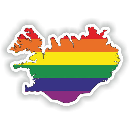 Iceland Gay Rainbow Map Flag