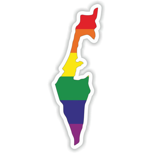 Israel Gay Rainbow Map Flag