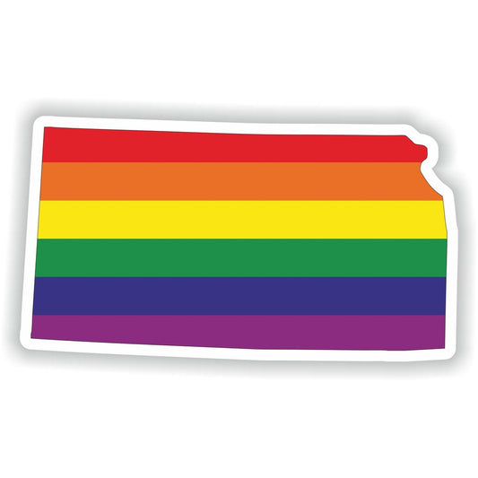 Kansas Gay Rainbow Map Flag