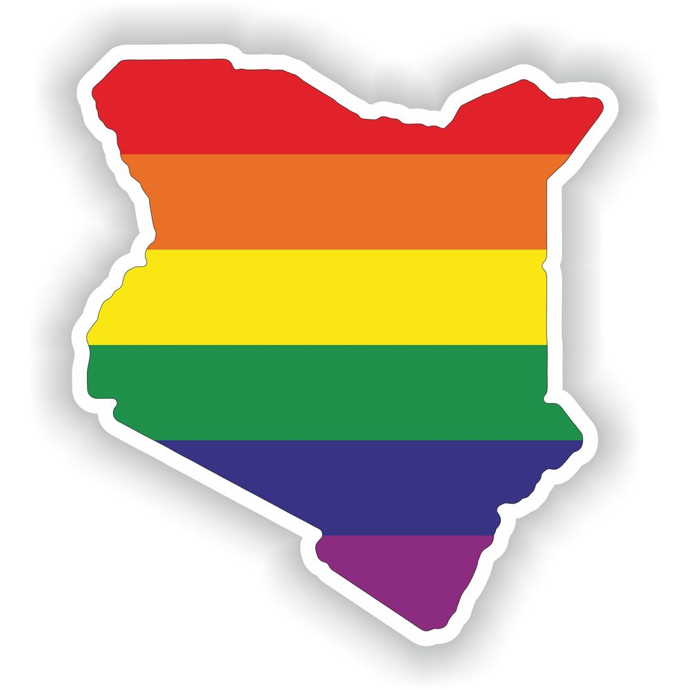 Kenya Gay Rainbow Map Flag