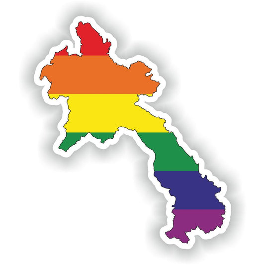 Laos Gay Rainbow Map Flag