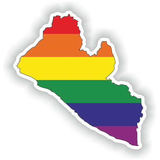 Liberia Gay Rainbow Map Flag