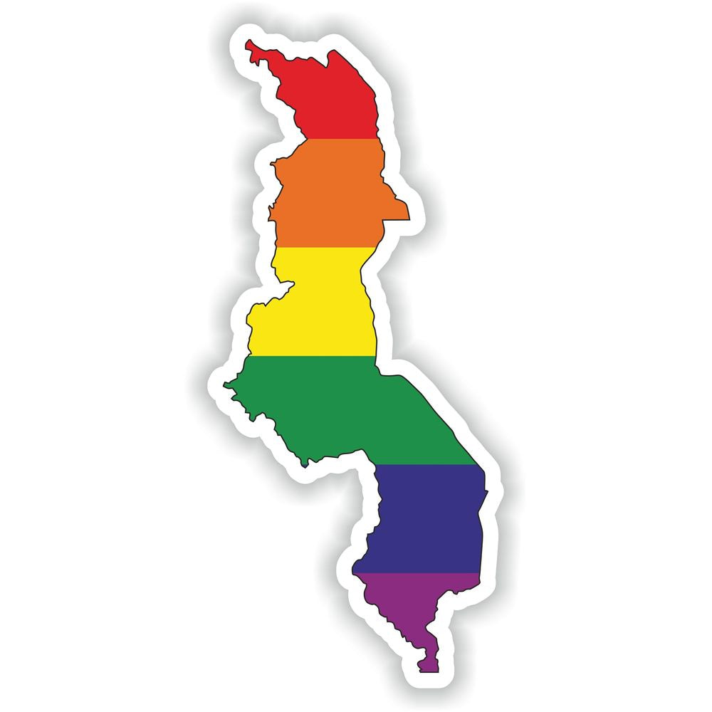 Malawi Gay Rainbow Map Flag