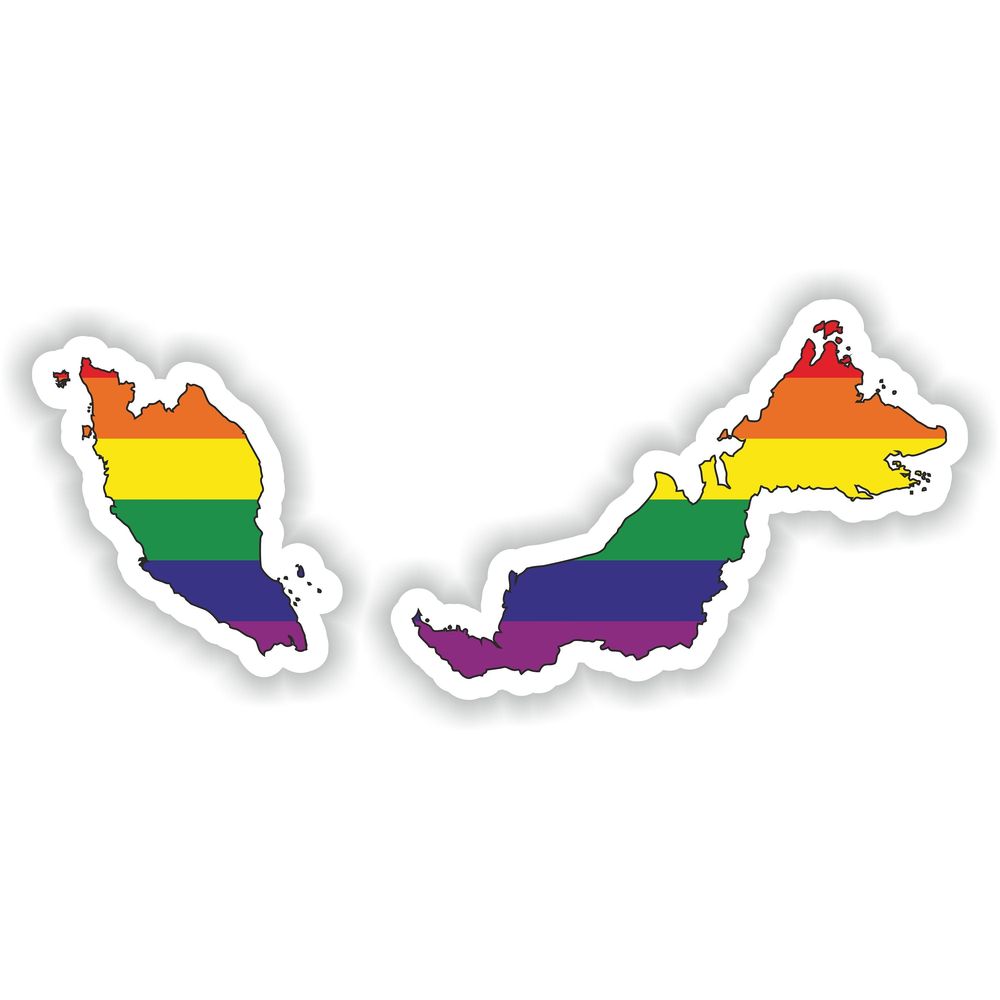 Malaysia Gay Rainbow Map Flag