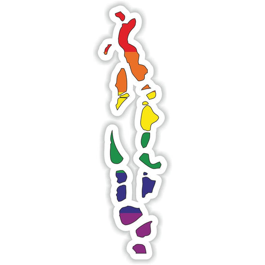Maldives Gay Rainbow Map Flag