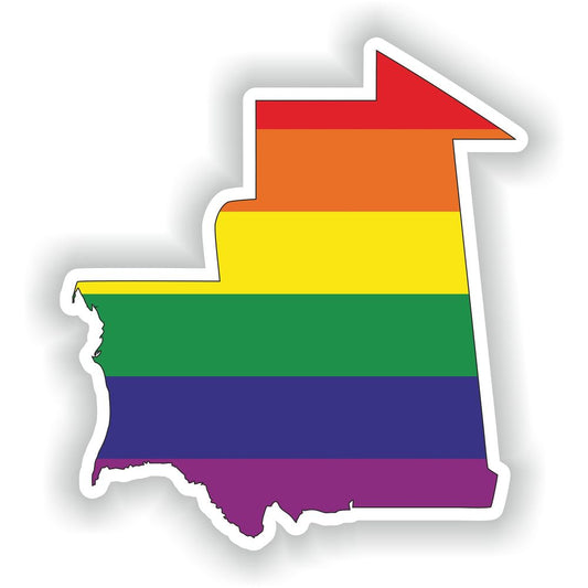 Mauritania Gay Rainbow Map Flag