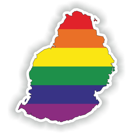 Mauritius Gay Rainbow Map Flag