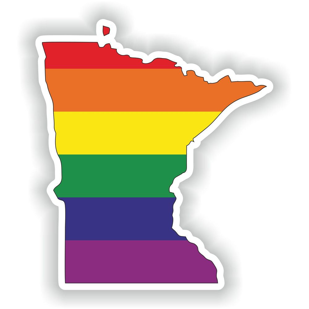 Minnesota Gay Rainbow Map Flag