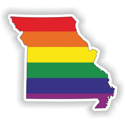 Missouri Gay Rainbow Map Flag