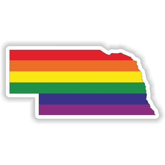 Nebraska Gay Rainbow Map Flag