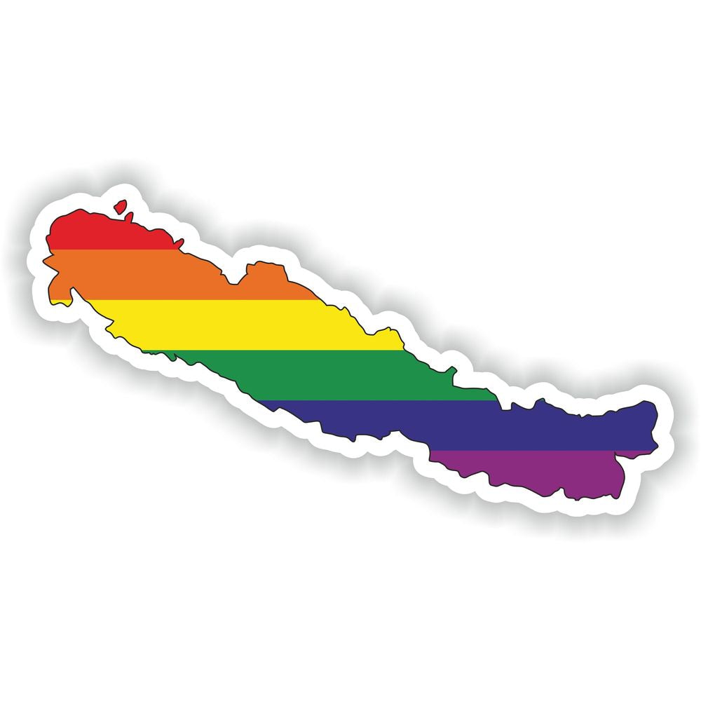 Nepal Gay Rainbow Map Flag