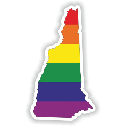 New Hampshire Gay Rainbow Map Flag