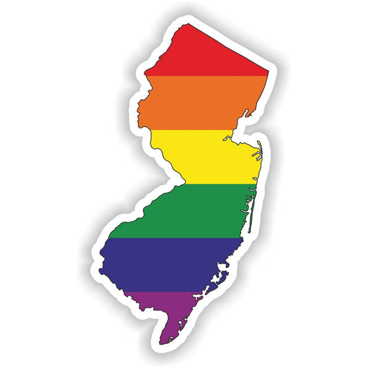 New Jersey Gay Rainbow Map Flag