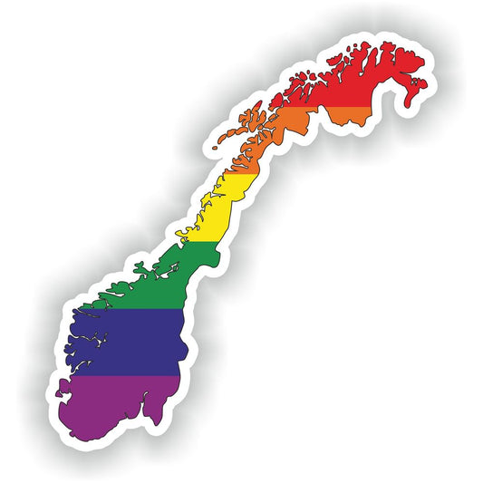 Norway Gay Rainbow Map Flag