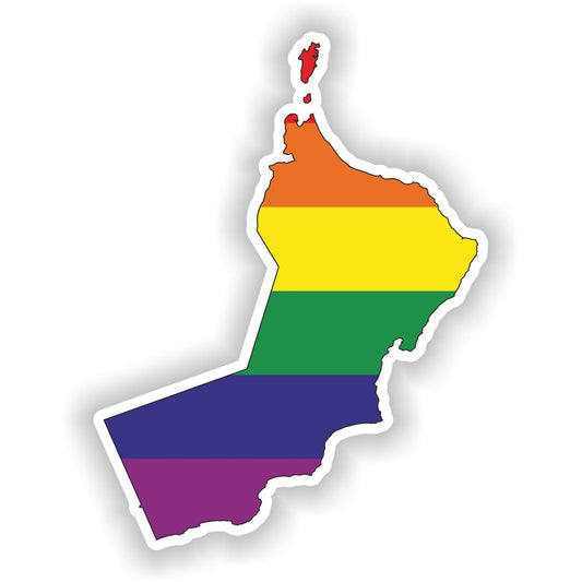 Oman Gay Rainbow Map Flag