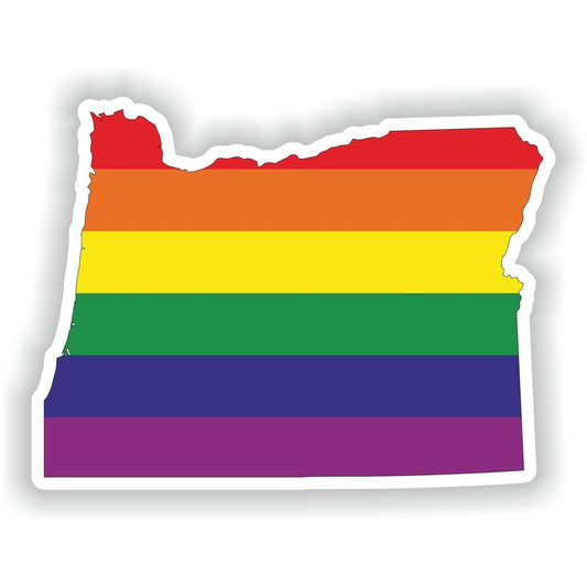 Oregon Gay Rainbow Map Flag