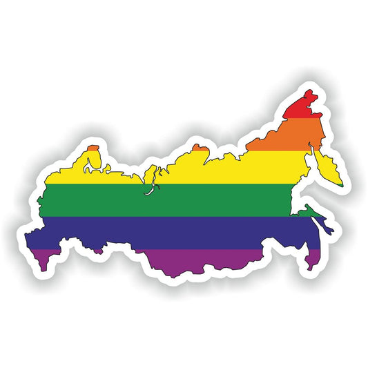 Russia Gay Rainbow Map Flag