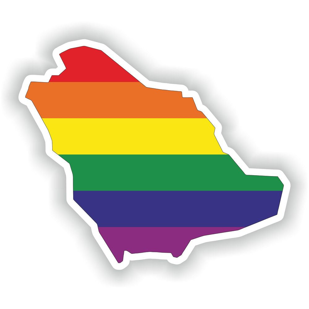 Saudi Arabia Gay Rainbow Map Flag