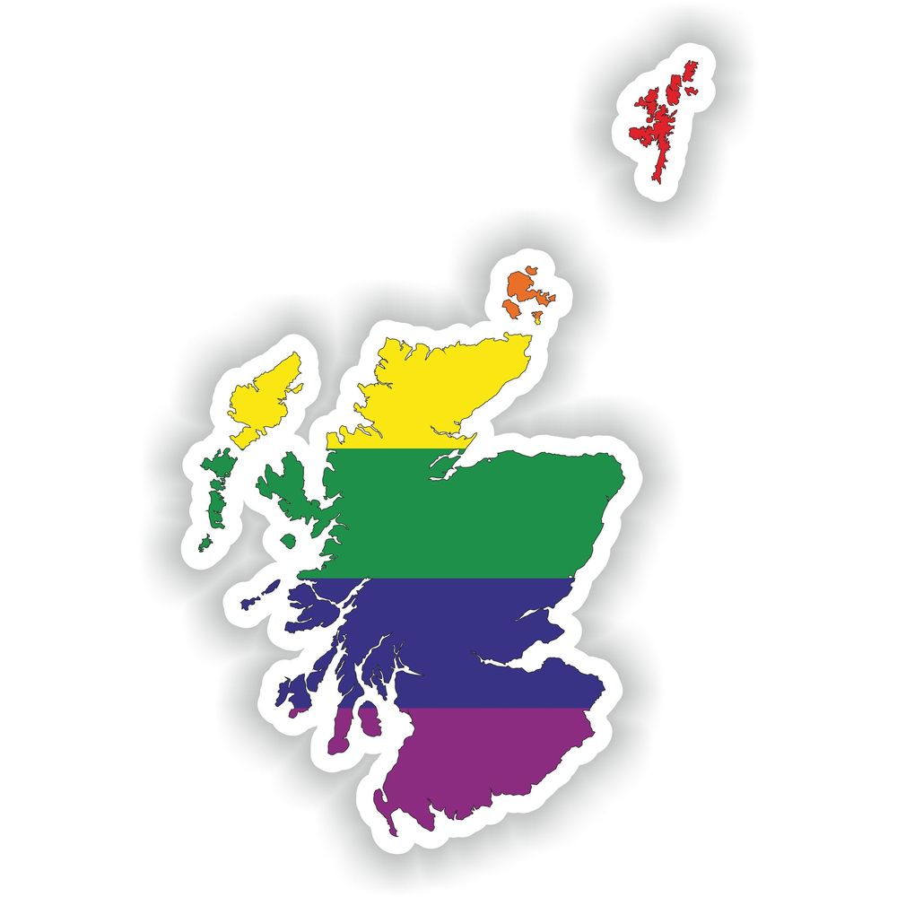 Scotland Gay Rainbow Map Flag