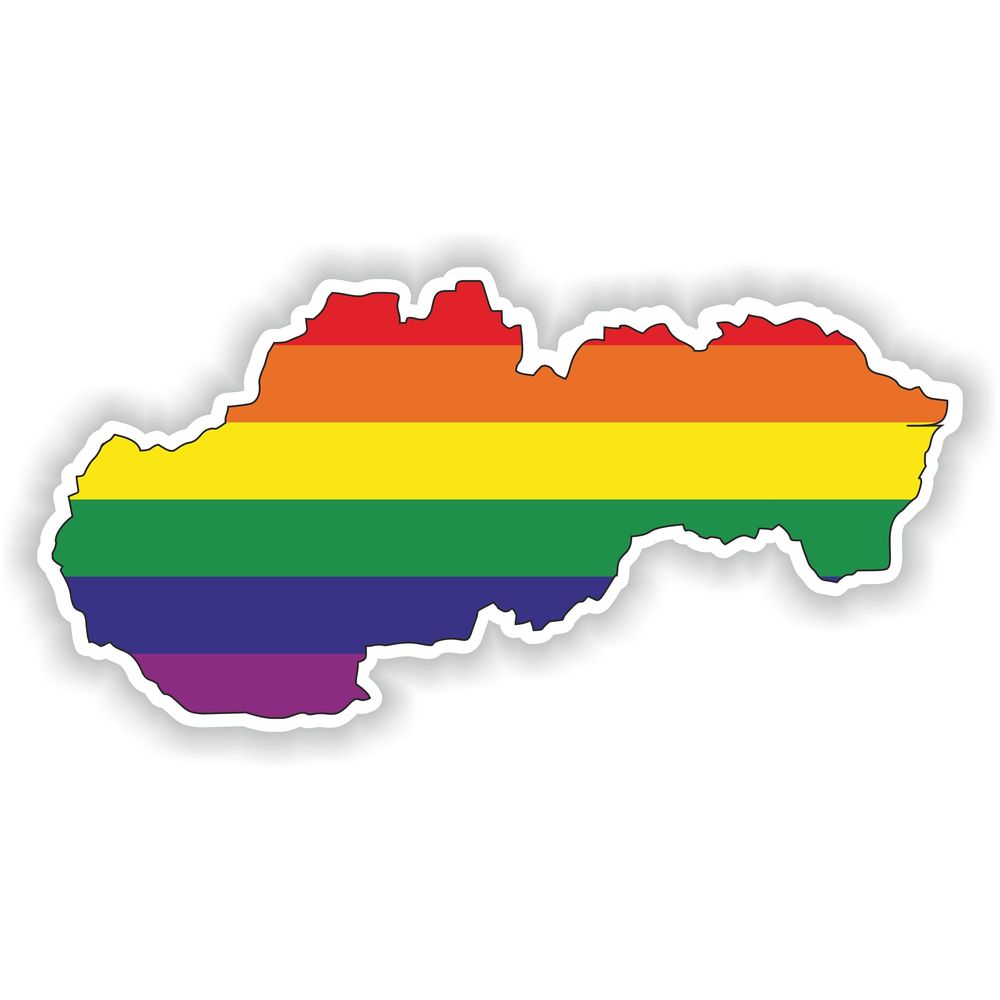 Slovakia Gay Rainbow Map Flag