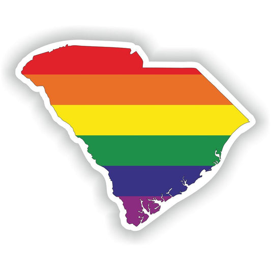 South Carolina Gay Rainbow Map Flag