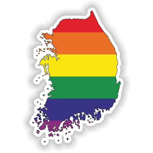South Korea Gay Rainbow Map Flag
