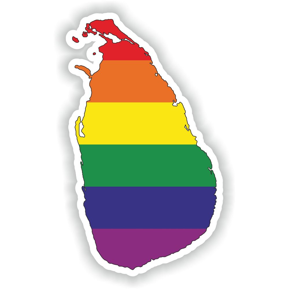 Sri Lanka Gay Rainbow Map Flag