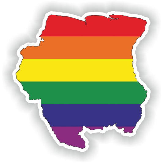 Suriname Gay Rainbow Map Flag