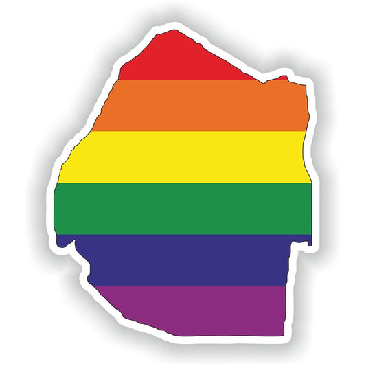 Swaziland Gay Rainbow Map Flag
