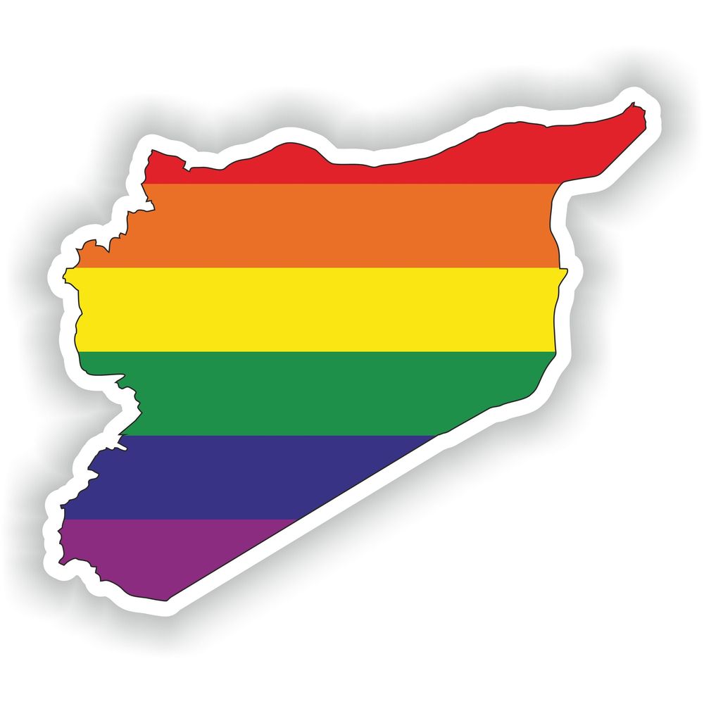 Syria Gay Rainbow Map Flag