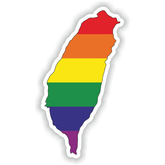 Taiwan Gay Rainbow Map Flag