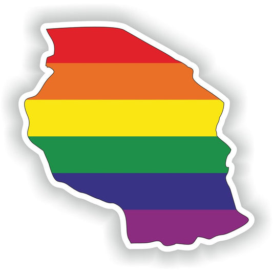 Tanzania Gay Rainbow Map Flag