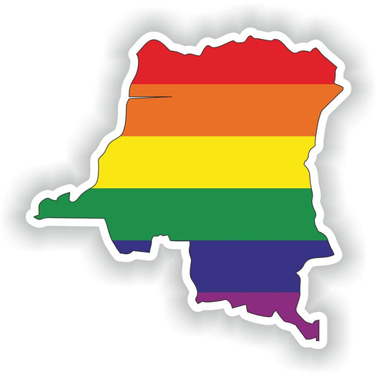 The Democratic Republic Of The Congo Gay Rainbow Map Flag