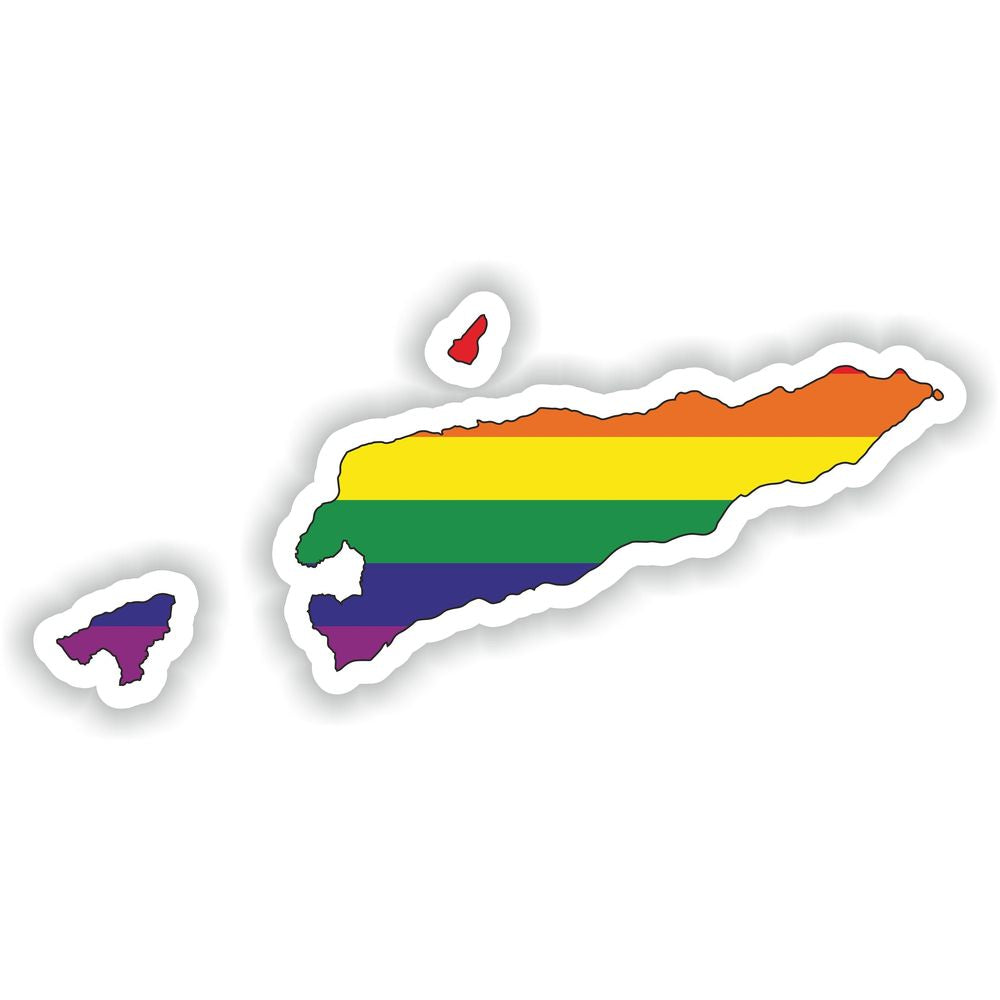 Timor Leste Gay Rainbow Map Flag