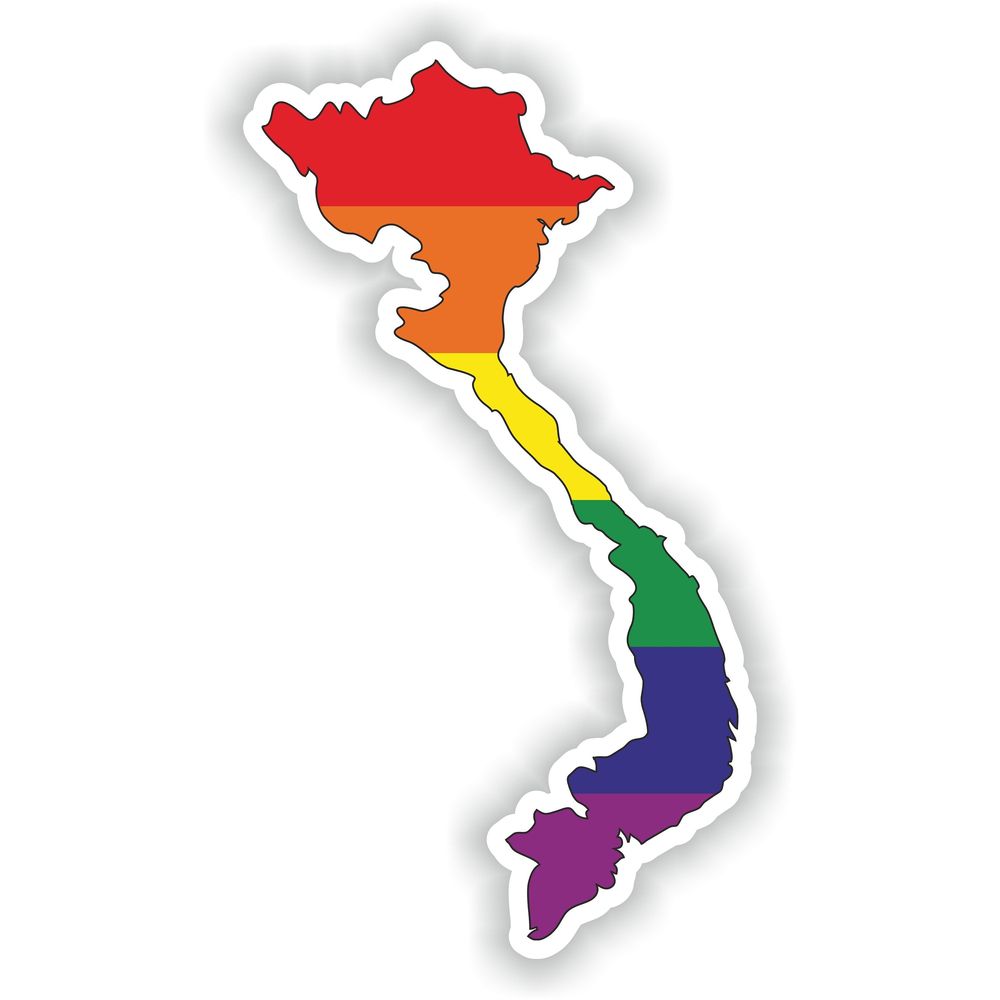 Vietnam Gay Rainbow Map Flag