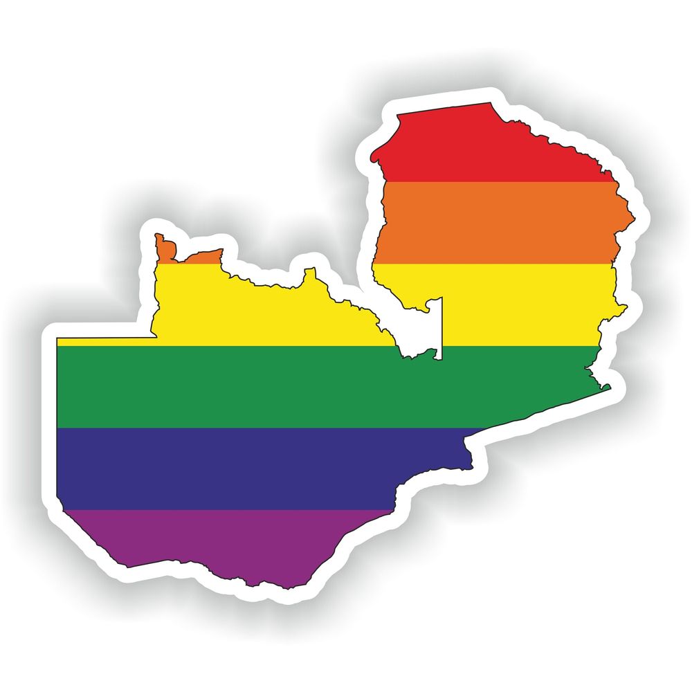 Zambia Gay Rainbow Map Flag