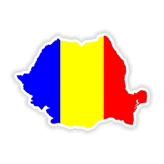 Romania Map Flag