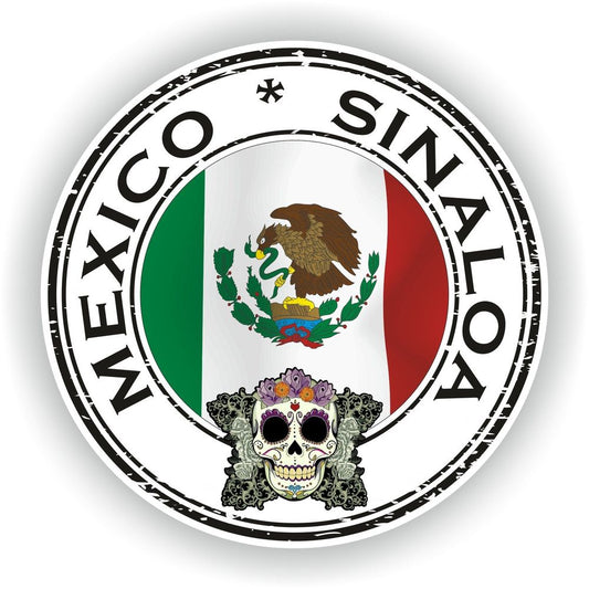 Sinaloa Mexico Seal Round Flag