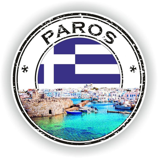 Paros Greece Seal Round Flag
