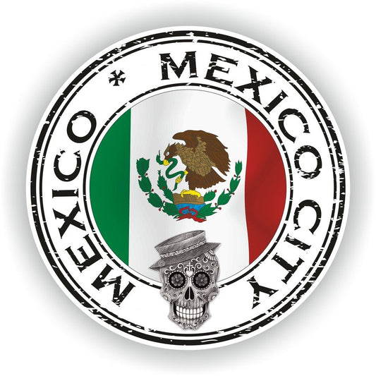 Mexico City Day Of The Dead Seal Round Flag