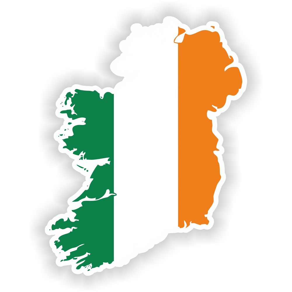 Ireland Map Flag Silhouette