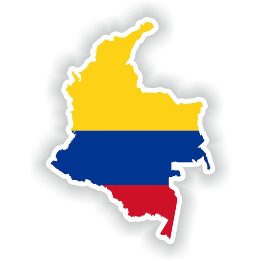 Colombia Map Flag Silhouette