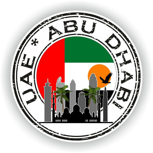 Uae Abu Dhabi Seal Round Flag